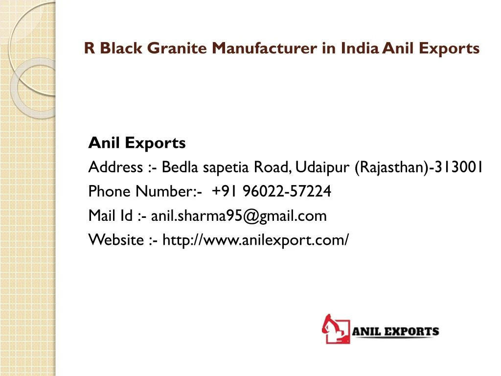 r black granite manufacturer in india anil exports