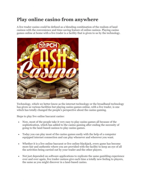 Play online casino from anywhere