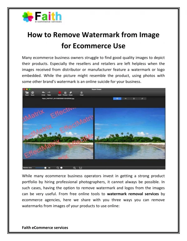 How to Remove Watermark from Image for Ecommerce Use