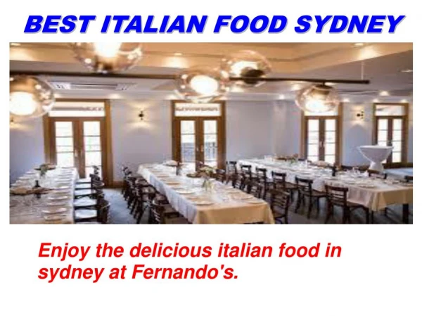 Find Best Italian Food Sydney
