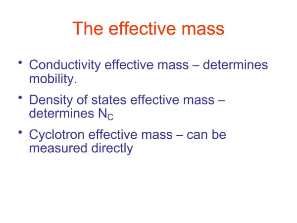 The effective mass