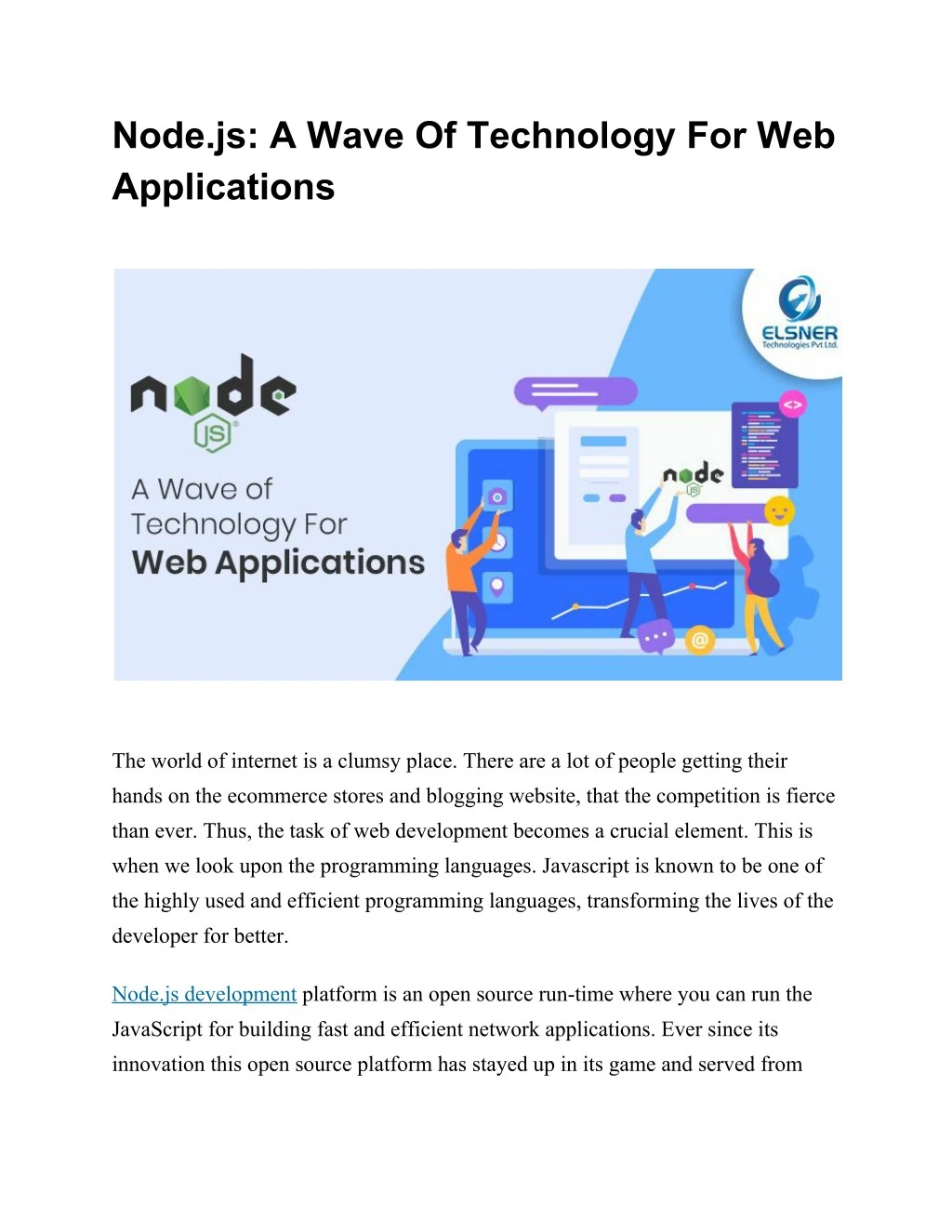 node js a wave of technology for web applications