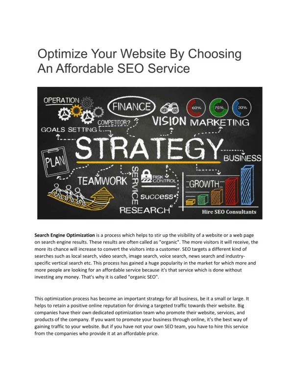 optimize your website by choosing an affordable