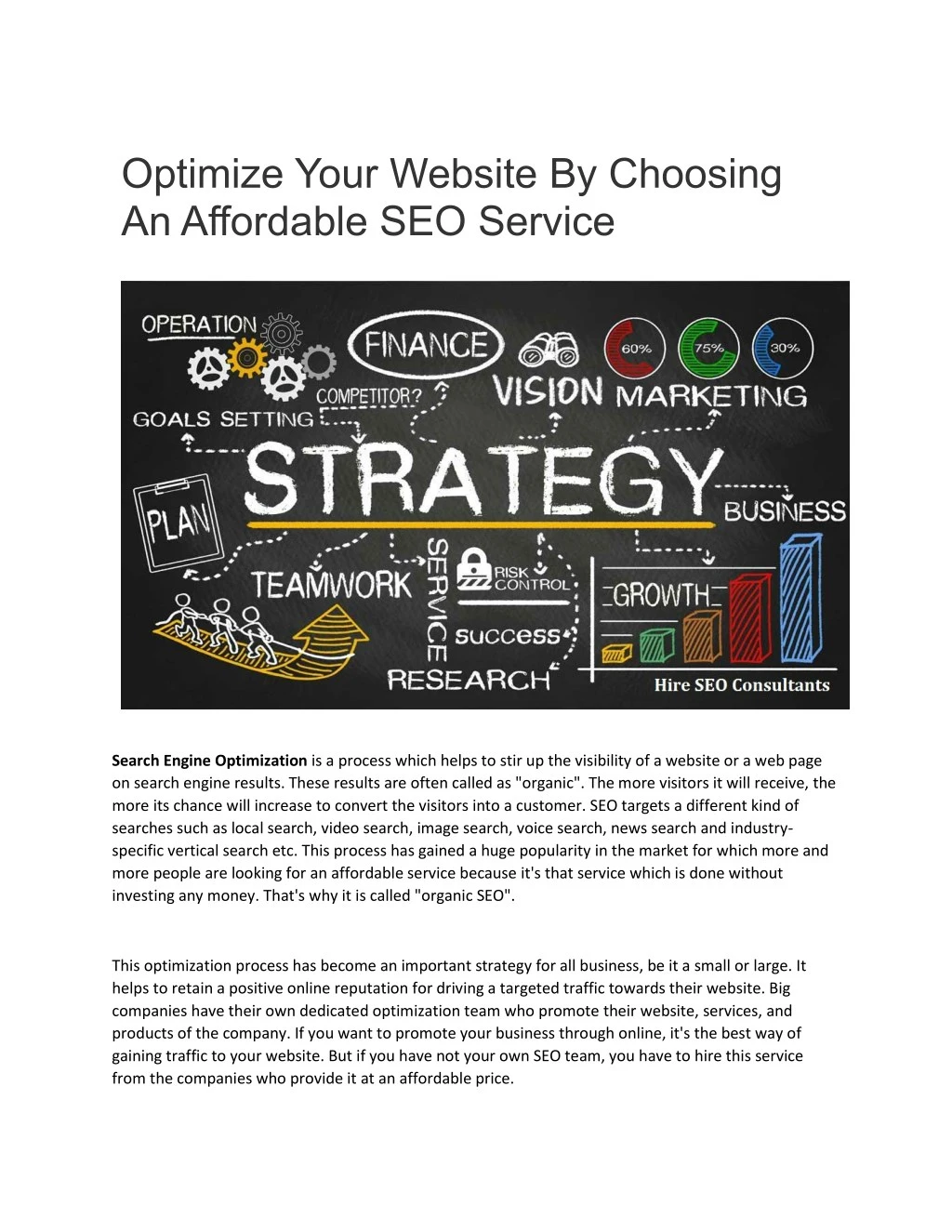 optimize your website by choosing an affordable