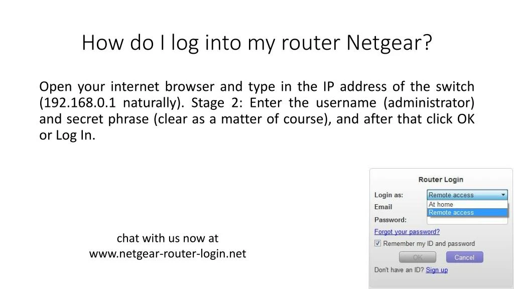 how do i log into my router netgear