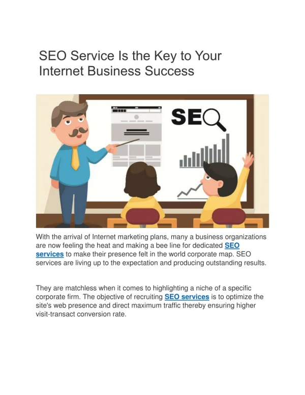 SEO Service Is the Key to Your Internet Business Success