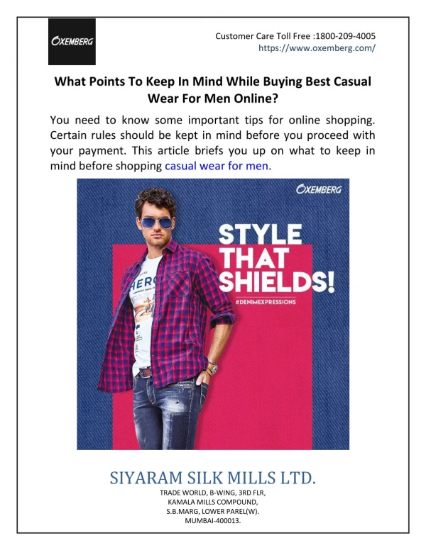 What Points To Keep In Mind While Buying Best Casual Wear For Men Online?