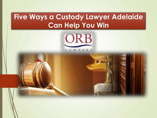 Five ways a custody lawyer adelaide can help you win