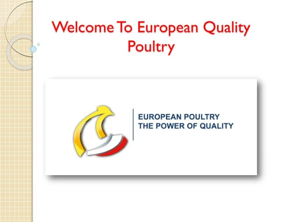 European Chicken - European poultry The power of quality