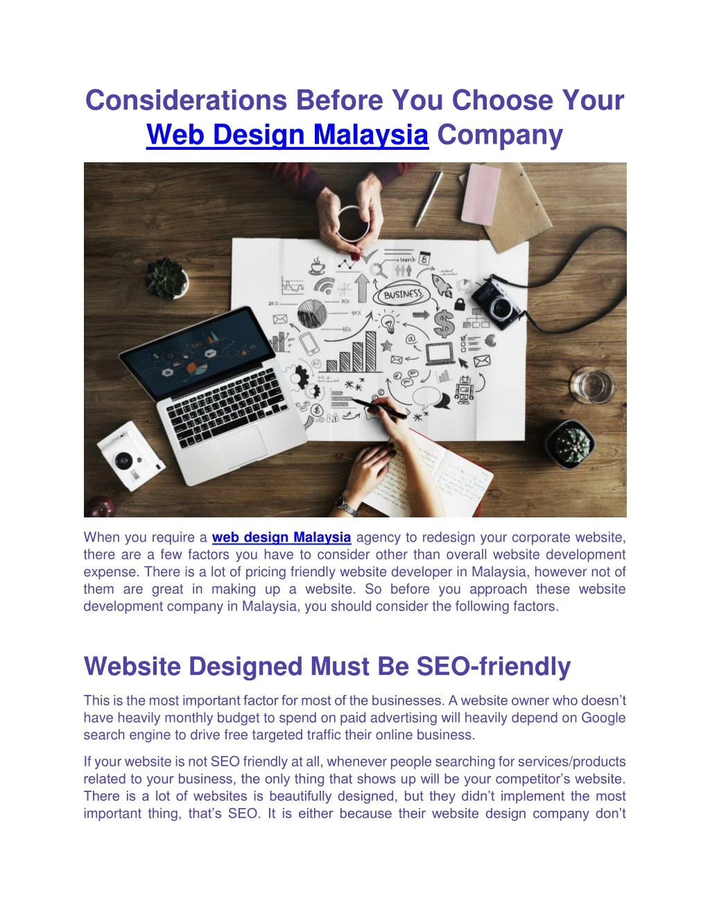 considerations before you choose your web design