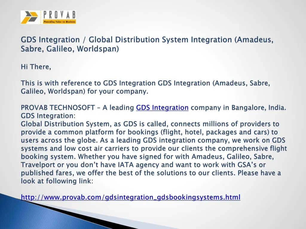 gds integration global distribution system