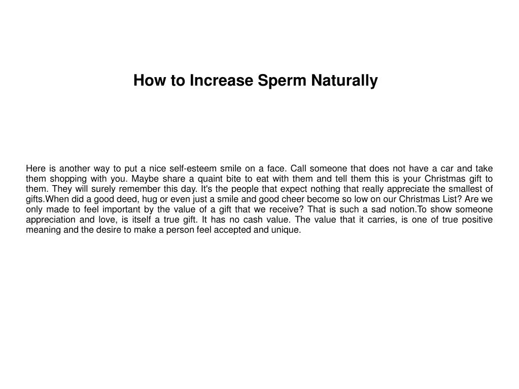 how to increase sperm naturally