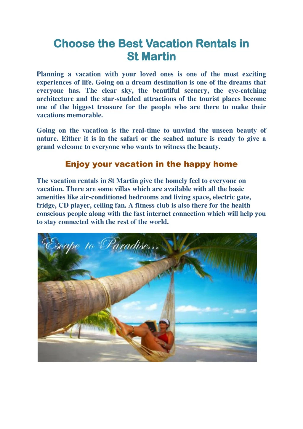 choose the b choose the best vacation rentals