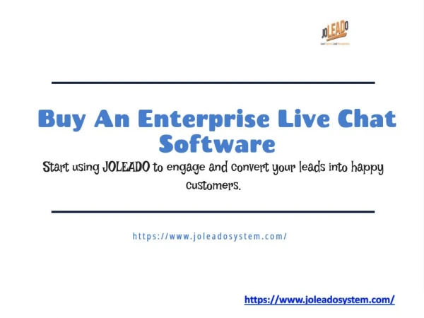 Buy An Enterprise Live Chat Software by JOLEADO