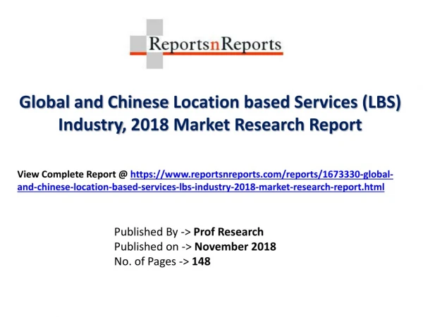 Global Location based Services (LBS) Market 2018 Recent Development and Future Forecast