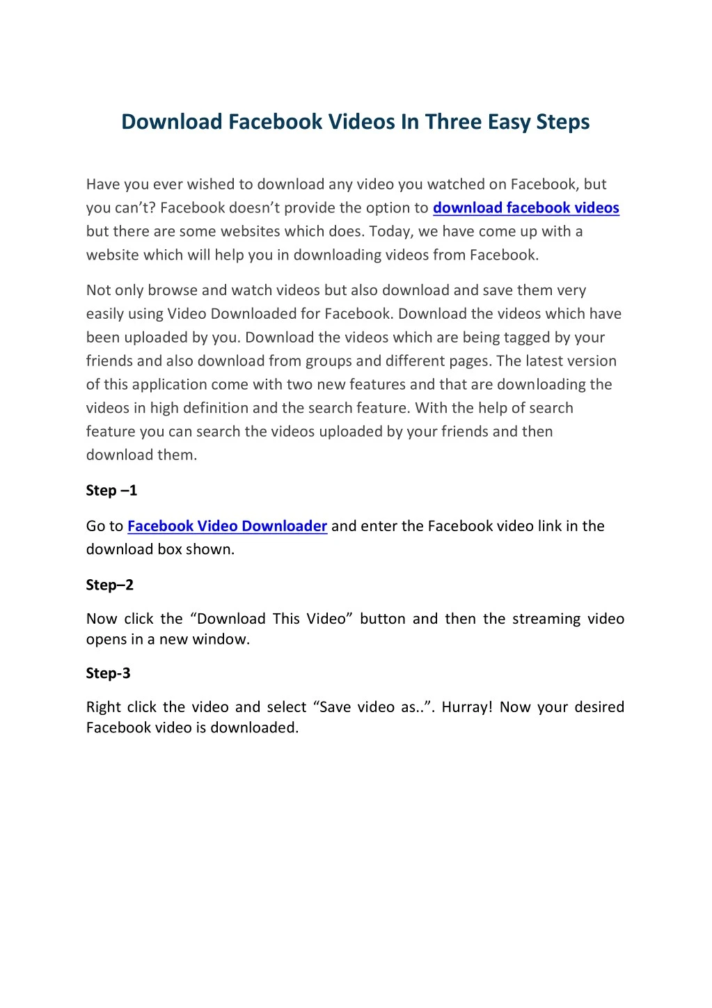 download facebook videos in three easy steps
