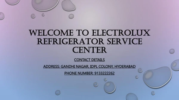 Electrolux Refrigerator Service center in hyderabad