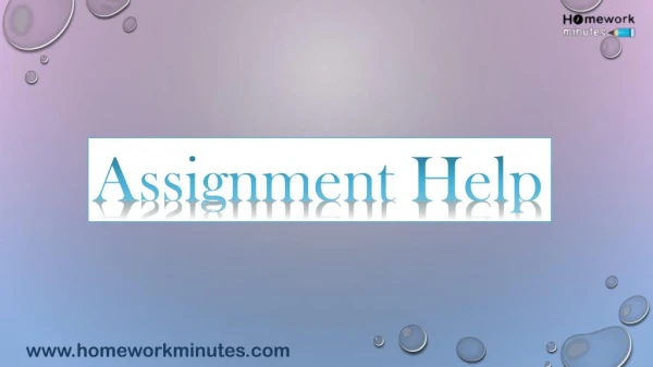 Assignment help from experts
