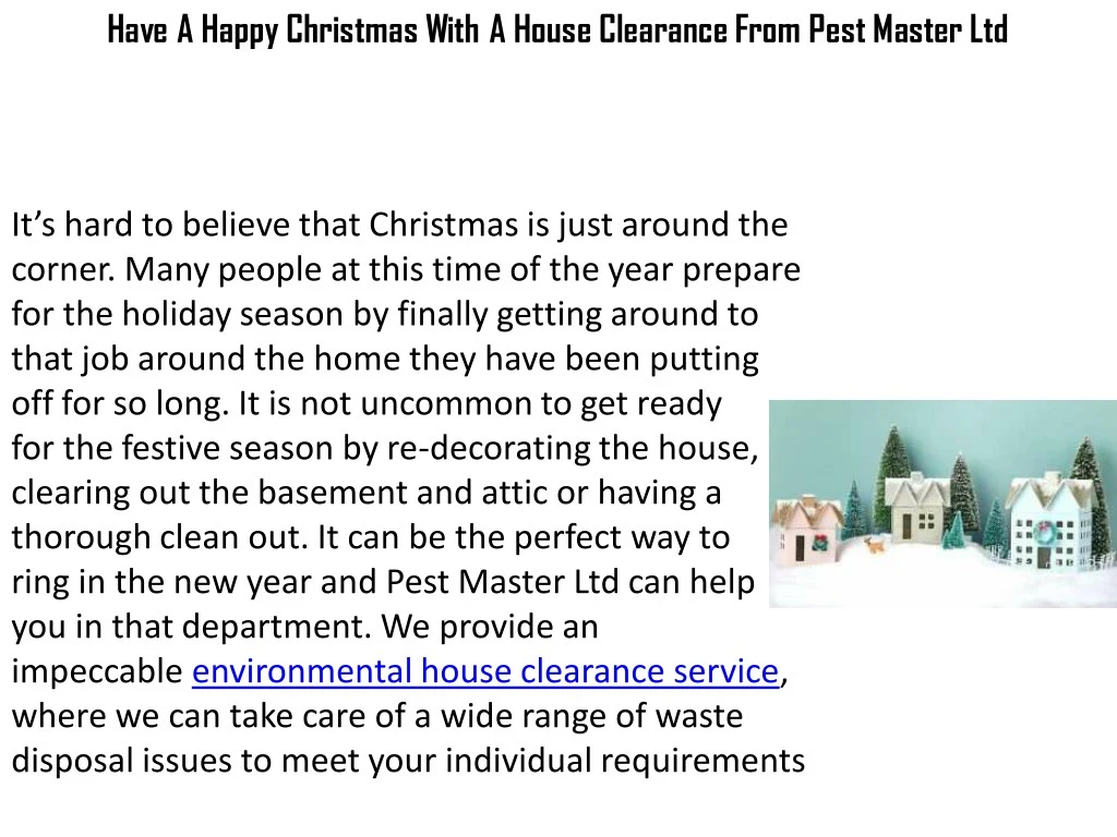 have a happy christmas with a house clearance