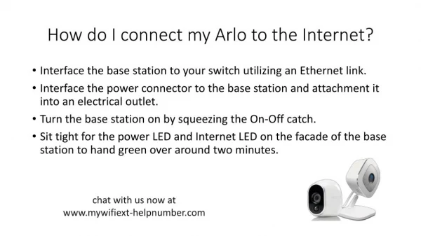 How do I connect my Arlo to the Internet?