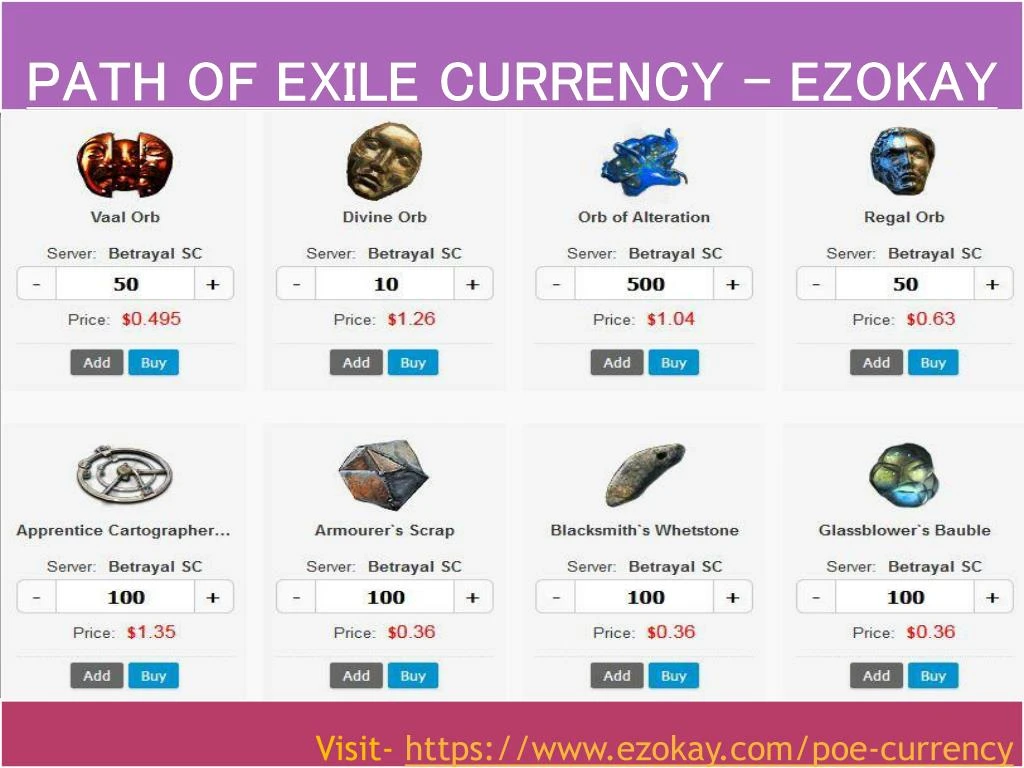 path of exile currency ezokay