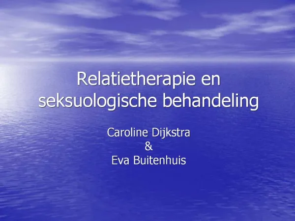 Relatietherapie en seksuologische behandeling