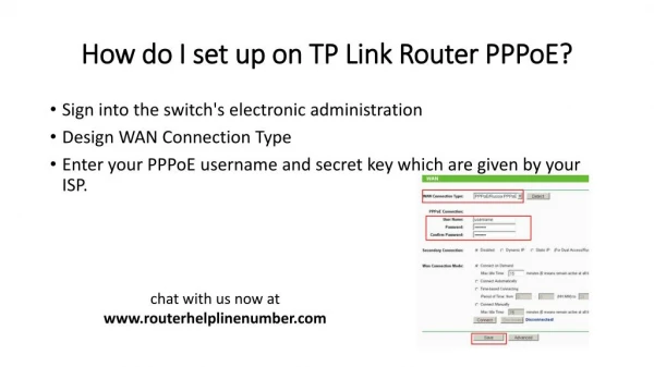 How do I set up on TP Link Router PPPoE?