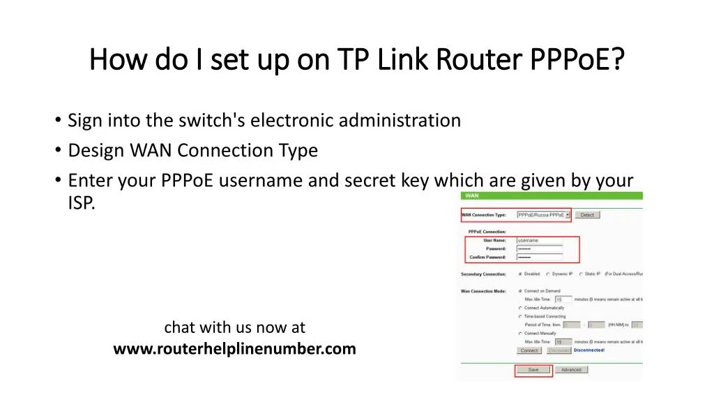 how do i set up on tp link router pppoe