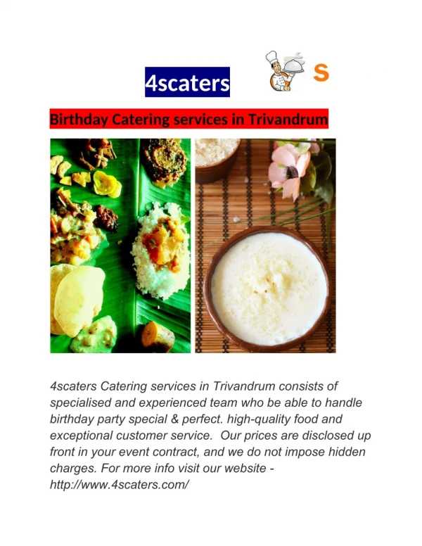Birthday Catering services in Trivandrum