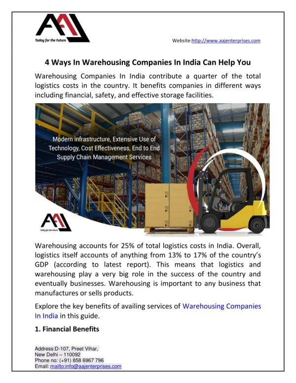4 Ways In Warehousing Companies In India Can Help You
