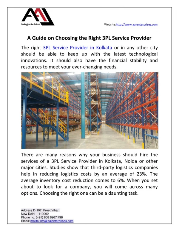 A Guide on Choosing the Right 3PL Service Provider