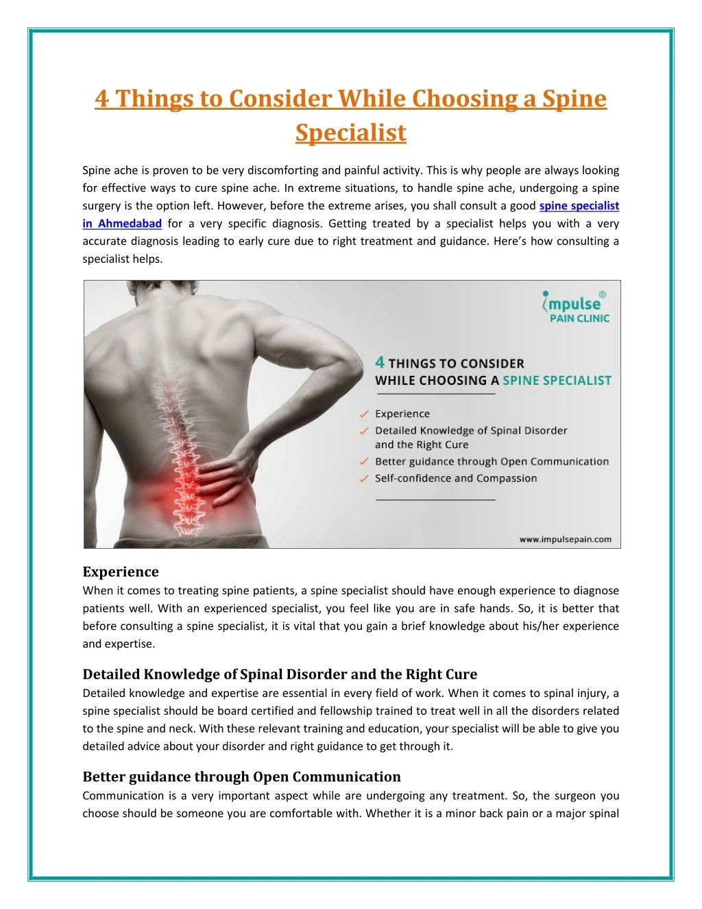 4 things to consider while choosing a spine