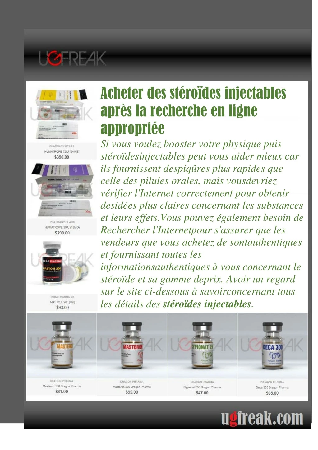 acheter des st ro des injectables