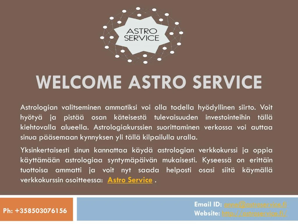 welcome astro service
