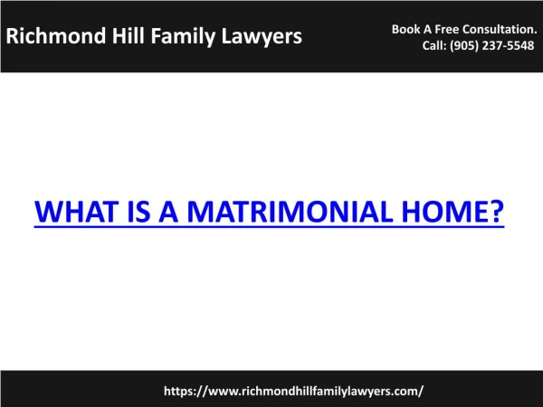 What is a Matrimonial Home?