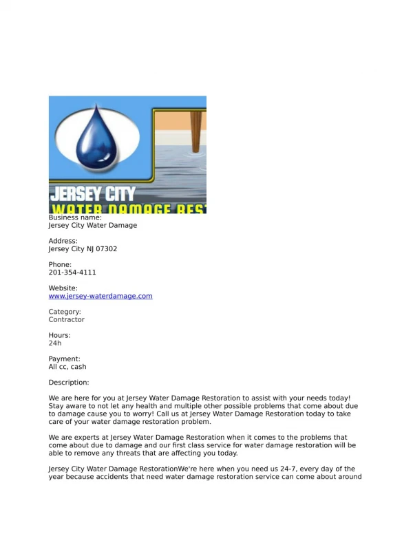 Jersey City Water Damage