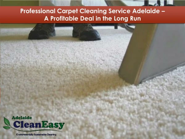 Professional Carpet Cleaning Service Adelaide - A Profitable Deal in the Long Run