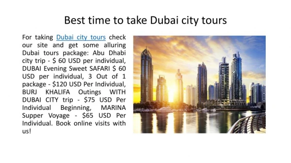 Best time to visit Dubai sightseeing