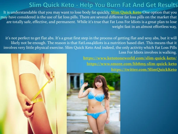 Slim Quick Keto - Reduce Belly Fat