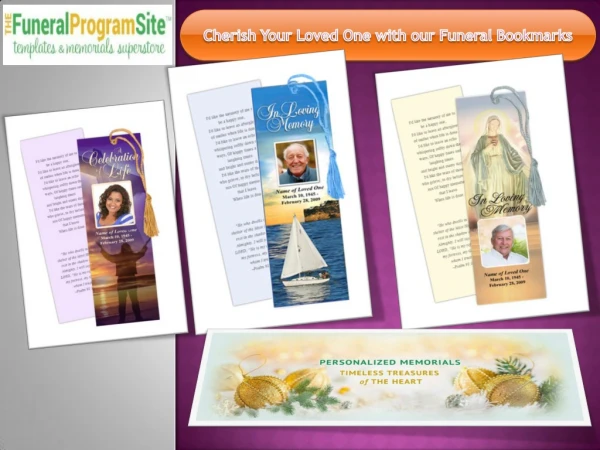 Cherish Your Loved One with our Funeral Bookmarks