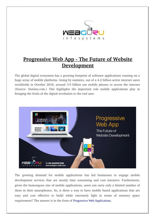 Progressive Web App - The Future of Website Development