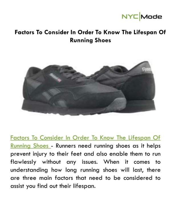 Factors To Consider In Order To Know The Lifespan Of Running Shoes