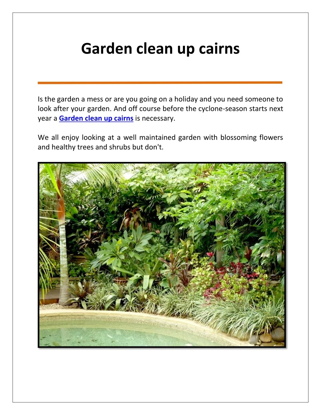 garden clean up cairns