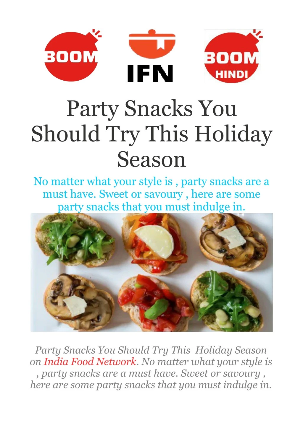 party snacks you should try this holiday season
