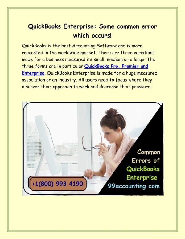 QuickBooks Enterprise: Some common error which occurs!