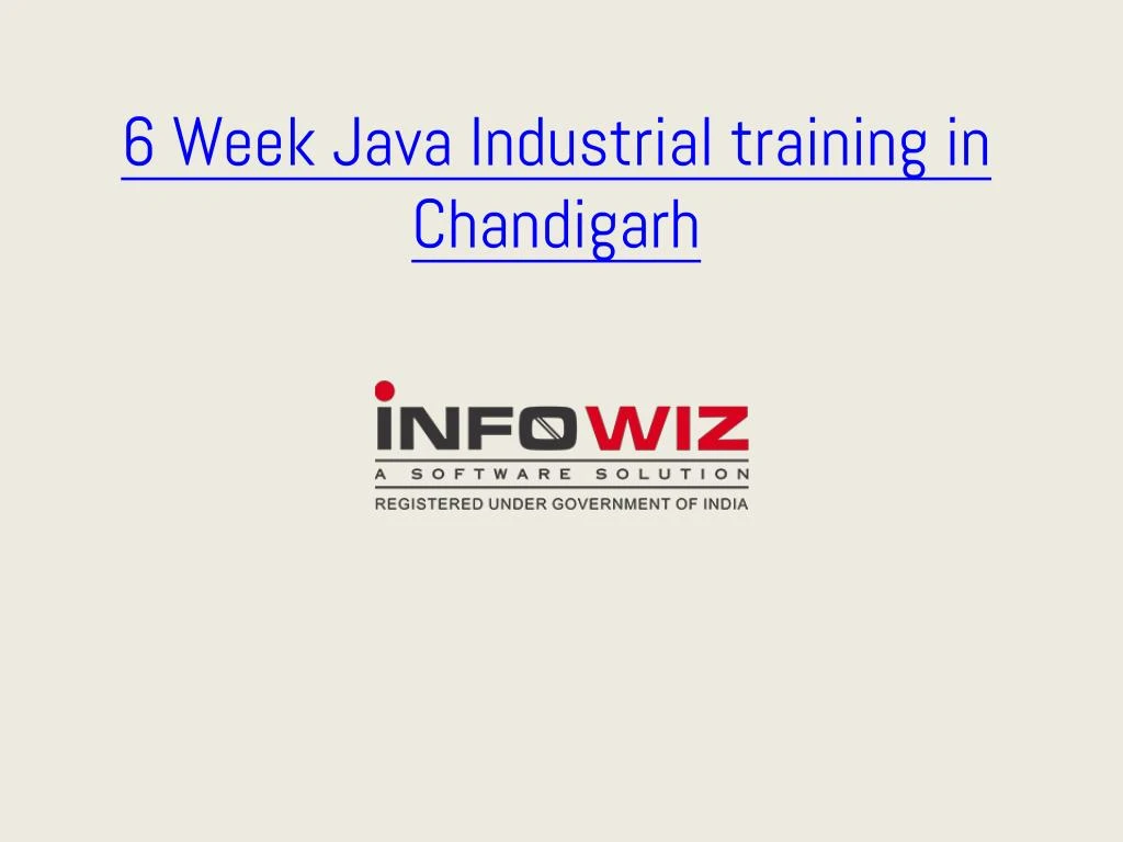 6 week java industrial training in chandigarh