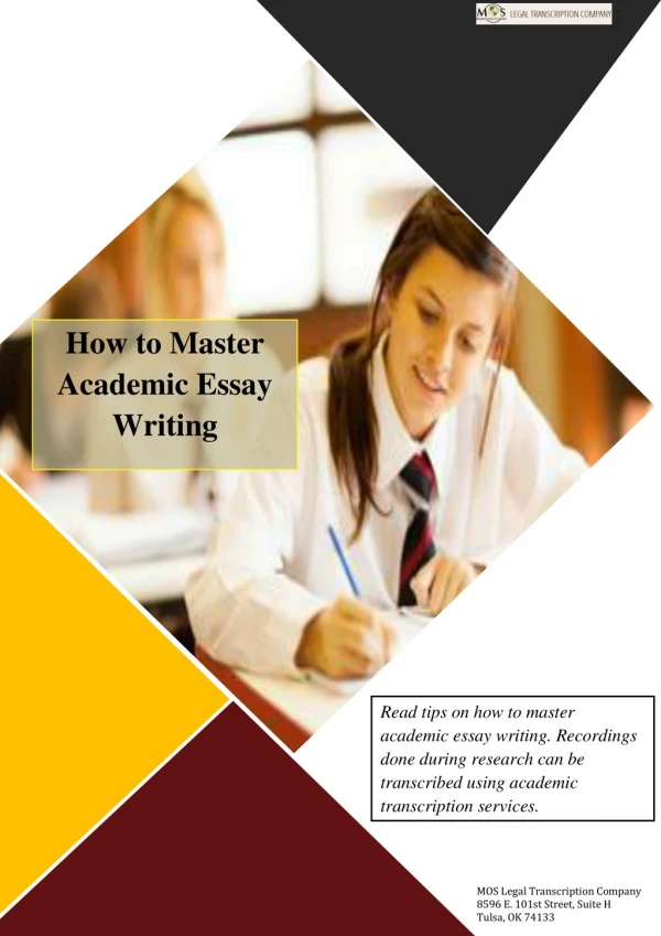 How to Master Academic Essay Writing