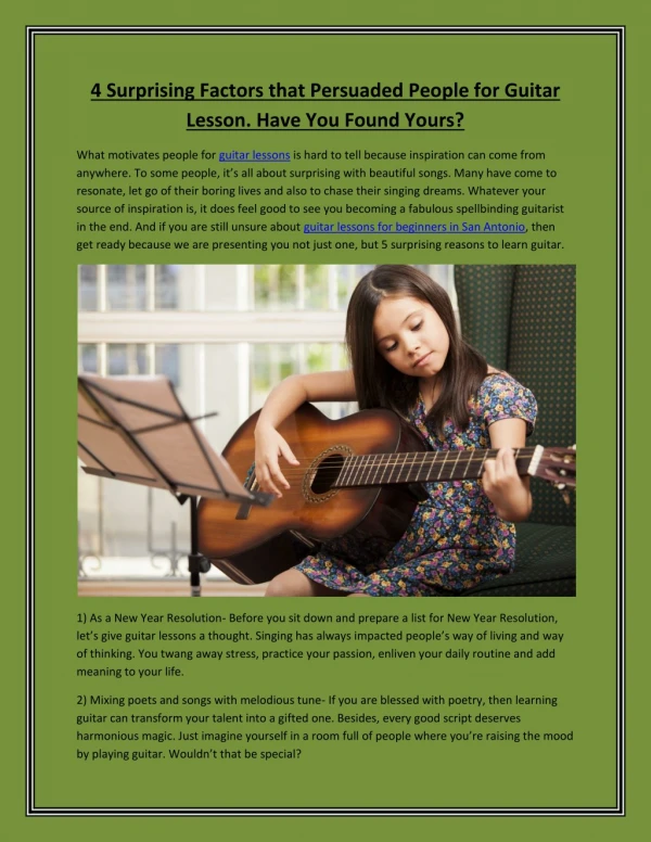 4 Surprising Factors that Persuaded People for Guitar Lesson. Have You Found Yours?