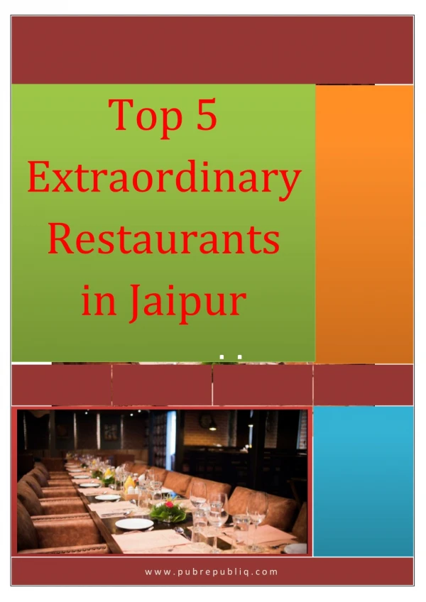 5 Extraordinary Restaurants in Jaipur