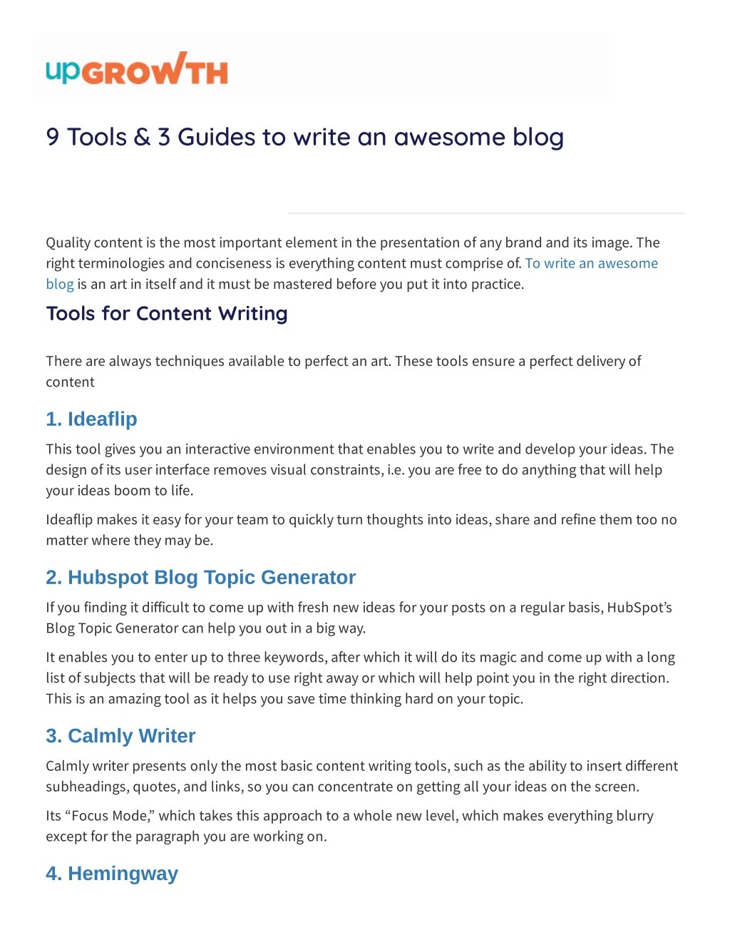 9 tools 3 guides to write an awesome blog